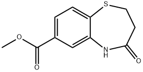 1,5-Benzothiazepine-7-carboxylic acid, 2,3,4,5-tetrahydro-4-oxo-, methyl ester Struktur