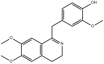 4-[(3,4-Dihydro-6,7-dimethoxy-1-isoquinolinyl)methyl]-2-methoxyphenol Struktur