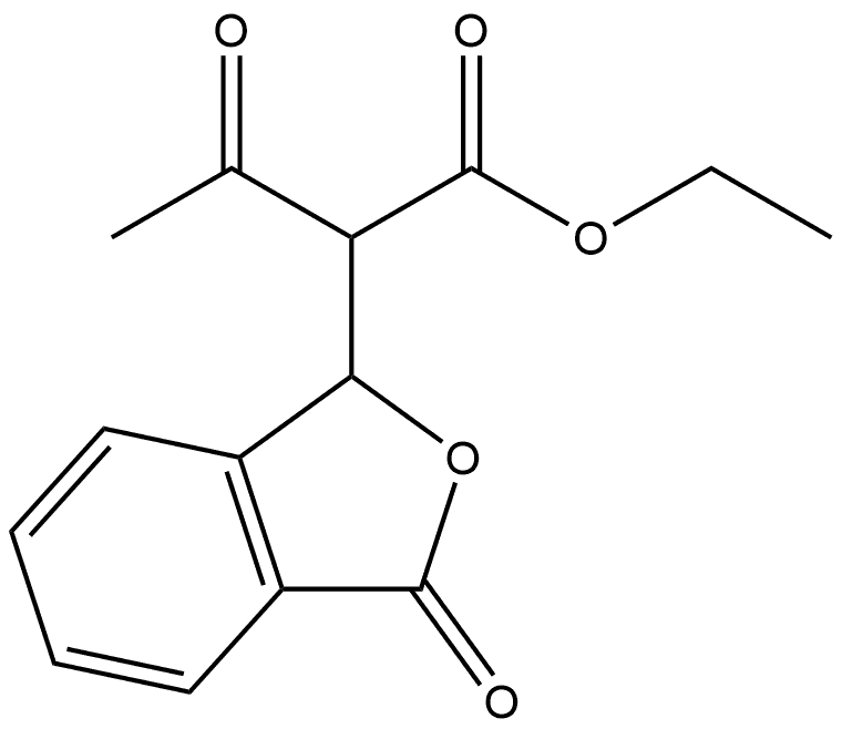 1-Isobenzofuranacetic acid, α-acetyl-1,3-dihydro-3-oxo-, ethyl ester Struktur