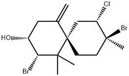 (2S,6S,8R,9R)-2,9-Dibromo-8-chloro-1,1,9-trimethyl-5-methylenespiro[5.5]undecan-3α-ol Struktur