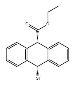 9-Anthracenecarboxylic acid, 9,10-dihydro-10-mercapto-, ethyl ester, cis- Struktur