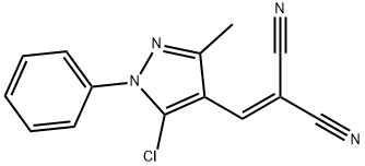 Propanedinitrile, 2-[(5-chloro-3-methyl-1-phenyl-1H-pyrazol-4-yl)methylene]- Struktur