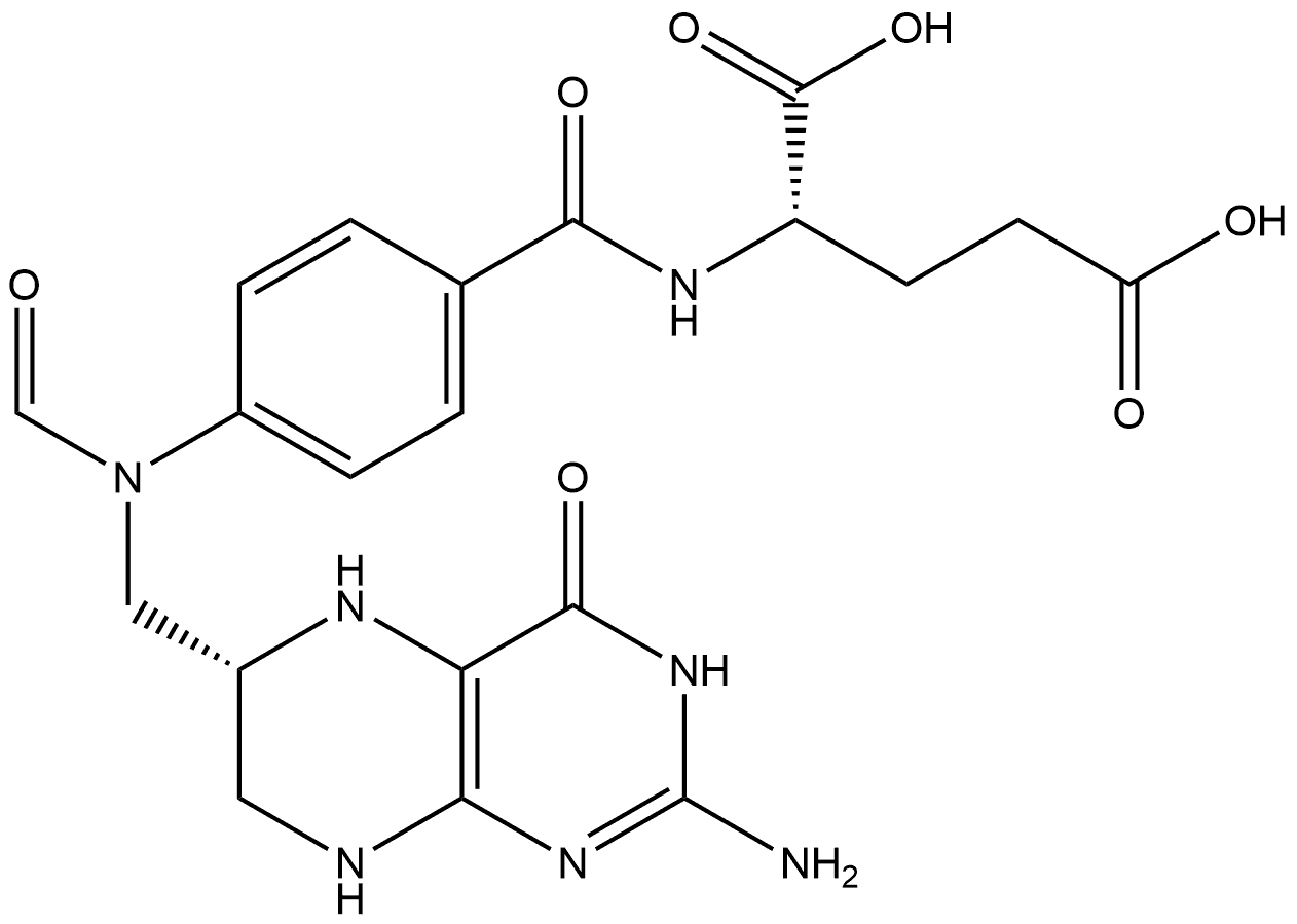 N-((S)-10-formyl-5,6,7,8-tetrahydro-pteroyl)-L-glutamic acid Struktur