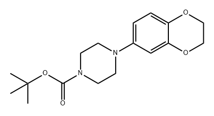 1-Piperazinecarboxylic acid, 4-(2,3-dihydro-1,4-benzodioxin-6-yl)-, 1,1-dimethylethyl ester Struktur