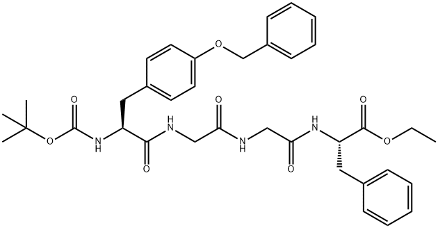 L-Phenylalanine, N-[N-[N-[N-[(1,1-dimethylethoxy)carbonyl]-O-(phenylmethyl)-L-tyrosyl]glycyl]glycyl]-, ethyl ester (9CI) Struktur