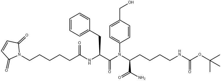 Mc-Phe-Lys(Boc)-PAB Struktur