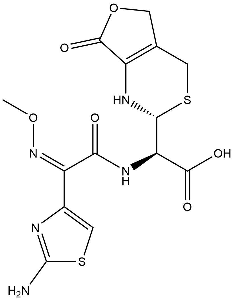 [R-[R*,R*-(Z)]]-α-[[(2-Amino-4-thiazolyl)(methoxyimino)acetyl]amino]-1,2,5,7-tetrahydro-7-oxo-4H-Furo[3,4-d][1,3]thiazine-2-acetic Acid Struktur