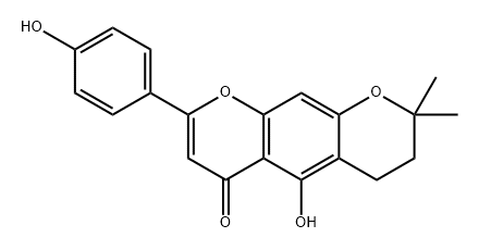 2H,6H-Benzo[1,2-b:5,4-b']dipyran-6-one, 3,4-dihydro-5-hydroxy-8-(4-hydroxyphenyl)-2,2-dimethyl- (9CI) Struktur