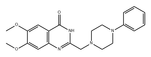 4(3H)-Quinazolinone, 6,7-dimethoxy-2-[(4-phenyl-1-piperazinyl)methyl]- Struktur