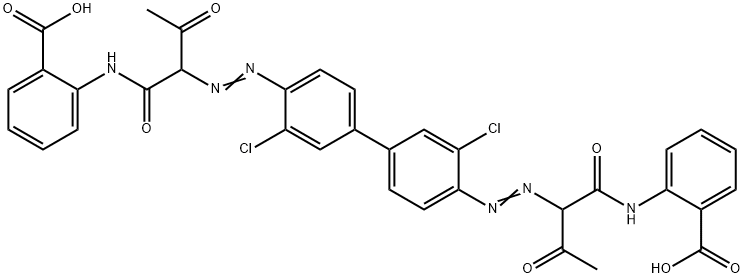 2,2'-[[3,3'-dichloro(1,1'-biphenyl)-4,4'-diyl]bis[azo(2-acetyl-l-oxo-2,1-ethanediyl)imino]bis-Benzoic acid Struktur