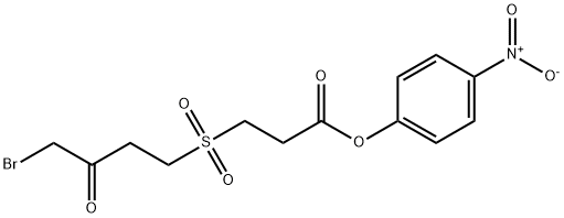 3-(4-bromo-3-oxobutanesulfonyl)-1-propionic acid 4-nitrophenyl ester Struktur