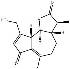 (3aS)-3,3aβ,4,5,9aβ,9bα-Hexahydro-9-(hydroxymethyl)-3β,6-dimethylazuleno[4,5-b]furan-2,7-dione Struktur