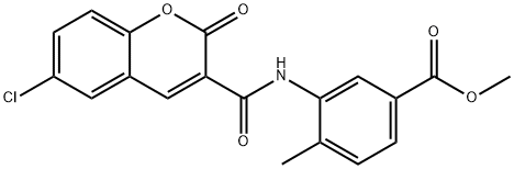 methyl 3-(6-chloro-2-oxo-2H-chromene-3-carboxamido)-4-methylbenzoate Struktur