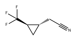 Cyclopropaneacetonitrile, 2-(trifluoromethyl)-, trans- (9CI) Struktur