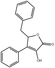 2(5H)-Furanone, 3-hydroxy-4-phenyl-5-(phenylmethyl)- Struktur