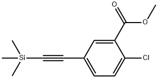 Benzoic acid, 2-chloro-5-[2-(trimethylsilyl)ethynyl]-, methyl ester Struktur