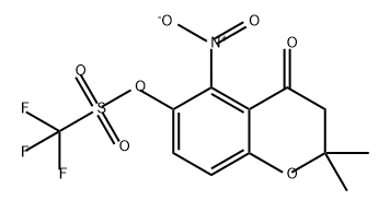 Methanesulfonic acid, 1,1,1-trifluoro-, 3,4-dihydro-2,2-dimethyl-5-nitro-4-oxo-2H-1-benzopyran-6-yl ester Struktur