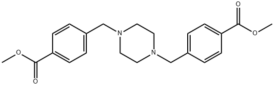 Benzoic acid, 4,4'-[1,4-piperazinediylbis(methylene)]bis-, dimethyl ester (9CI) Struktur