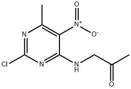 2-Propanone, 1-[(2-chloro-6-methyl-5-nitro-4-pyrimidinyl)amino]- Struktur