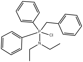 1-chloro-N,N-diethyl-1,1-diphenyl-1-(phenylmethyl)phosphoramine Struktur