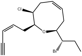 (2R,5Z)-8α-[(R)-1-Bromopropyl]-3α-chloro-3,4,7,8-tetrahydro-2α-[(Z)-2-penten-4-ynyl]-2H-oxocin Struktur