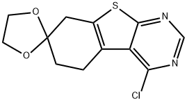 4'-chlorospiro[1,3-dioxolane-2,7'-6,8-dihydro-5H-[1]benzothiolo[2,3-d]pyrimidine] Struktur