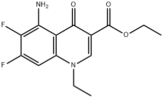 3-Quinolinecarboxylic acid, 5-amino-1-ethyl-6,7-difluoro-1,4-dihydro-4-oxo-, ethyl ester Struktur