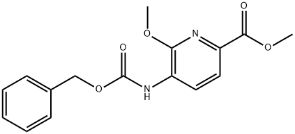 2-Pyridinecarboxylic acid, 6-methoxy-5-[[(phenylmethoxy)carbonyl]amino]-, methyl ester Struktur