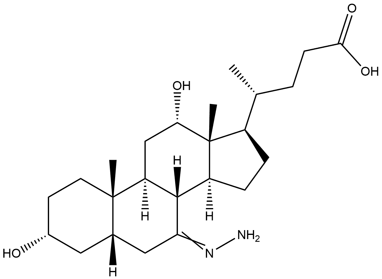 Cholan-24-oic acid, 7-hydrazono-3,12-dihydroxy-, (3α,5β,12α)- Struktur