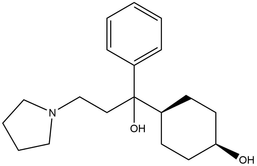 1-Pyrrolidinepropanol, α-(cis-4-hydroxycyclohexyl)-α-phenyl- Struktur