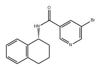 3-Pyridinecarboxamide, 5-bromo-N-[(1R)-1,2,3,4-tetrahydro-1-naphthalenyl]- Struktur