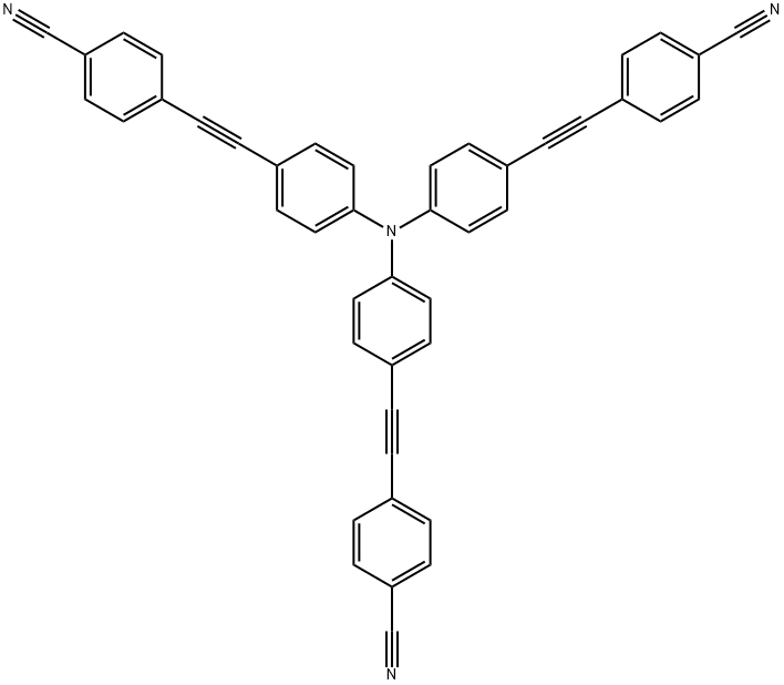 4,4',4''-((Nitrilotris(benzene-4,1-diyl))tris(ethyne-2,1-diyl))tribenzonitrile Struktur