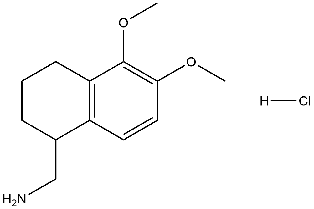 (5,6-dimethoxy-1,2,3,4-tetrahydronaphthalen-1-yl)methanamine hydrochloride Struktur