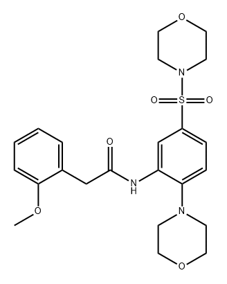 Benzeneacetamide, 2-methoxy-N-[2-(4-morpholinyl)-5-(4-morpholinylsulfonyl)phenyl]- Struktur