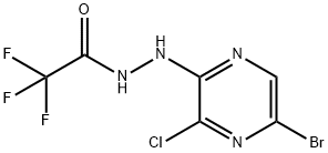 Acetic acid, 2,2,2-trifluoro-, 2-(5-bromo-3-chloro-2-pyrazinyl)hydrazide Struktur