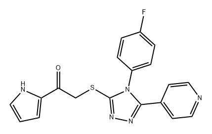 Ethanone, 2-[[4-(4-fluorophenyl)-5-(4-pyridinyl)-4H-1,2,4-triazol-3-yl]thio]-1-(1H-pyrrol-2-yl)-|WAY-642424