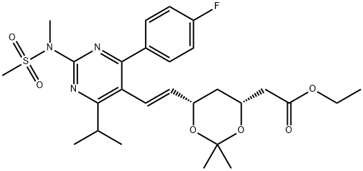 1,3-Dioxane-4-acetic acid, 6-[(1E)-2-[4-(4-fluorophenyl)-6-(1-methylethyl)-2-[methyl(methylsulfonyl)amino]-5-pyrimidinyl]ethenyl]-2,2-dimethyl-, ethyl ester, (4R,6S)-