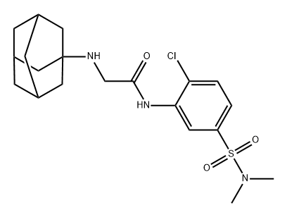 Acetamide, N-[2-chloro-5-[(dimethylamino)sulfonyl]phenyl]-2-(tricyclo[3.3.1.13,7]dec-1-ylamino)- Struktur