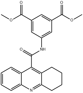 1,3-dimethyl 5-(1,2,3,4-tetrahydroacridine-9-amido)benzene-1,3-dicarboxylate Struktur