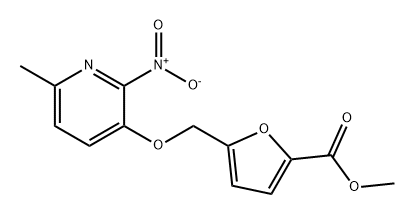 2-Furancarboxylic acid, 5-[[(6-methyl-2-nitro-3-pyridinyl)oxy]methyl]-, methyl ester Struktur