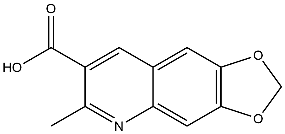 6-methyl-[1,3]dioxolo[4,5-g]quinoline-7-carboxylic acid Struktur