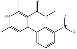 3-Pyridinecarboxylic acid, 1,4-dihydro-2,6-dimethyl-4-(3-nitrophenyl)-, methyl ester Struktur