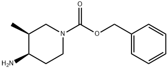 1-Piperidinecarboxylic acid, 4-amino-3-methyl-, phenylmethyl ester, (3S,4R)- Struktur