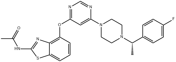 Acetamide, N-[4-[[6-[4-[(1S)-1-(4-fluorophenyl)ethyl]-1-piperazinyl]-4-pyrimidinyl]oxy]-2-benzothiazolyl]-|化合物 AMG-628, (S)-