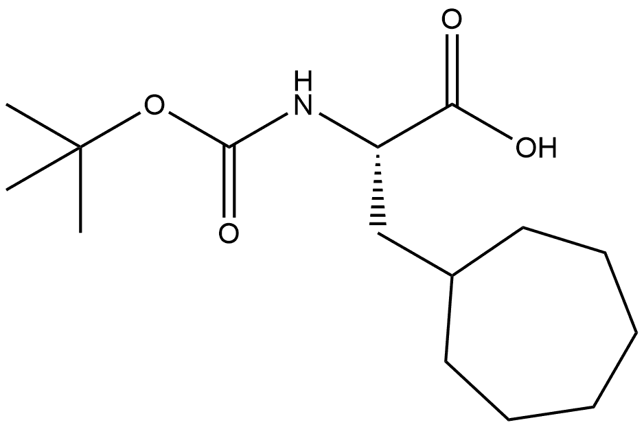 Cycloheptanepropanoic acid, α-[[(1,1-dimethylethoxy)carbonyl]amino]-, (αS)- Struktur