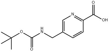 2-Pyridinecarboxylic acid, 5-[[[(1,1-dimethylethoxy)carbonyl]amino]methyl]- Struktur