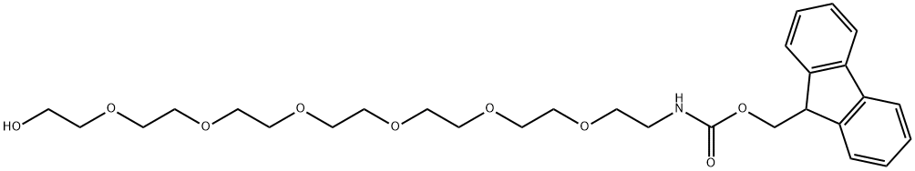 5,8,11,14,17,20-Hexaoxa-2-azadocosanoic acid, 22-hydroxy-,9H-fluoren-9-ylmethyl ester Struktur