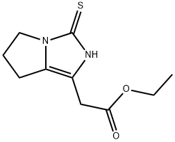 3H-Pyrrolo[1,2-c]imidazole-1-acetic acid, 2,5,6,7-tetrahydro-3-thioxo-, ethyl ester Struktur