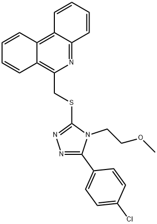 Phenanthridine, 6-[[[5-(4-chlorophenyl)-4-(2-methoxyethyl)-4H-1,2,4-triazol-3-yl]thio]methyl]- Struktur