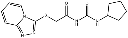 Acetamide, N-[(cyclopentylamino)carbonyl]-2-(1,2,4-triazolo[4,3-a]pyridin-3-ylthio)- Struktur